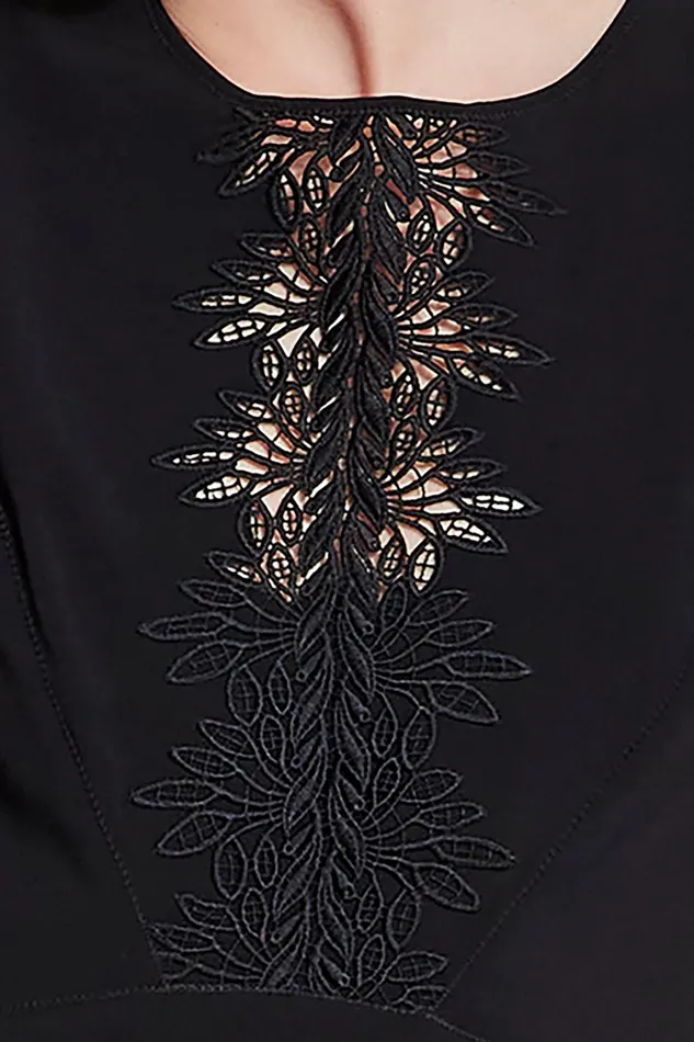 Elie Tahari Dresses and Jumpsuits Lace Applique Midi Dress Black 8211 Women