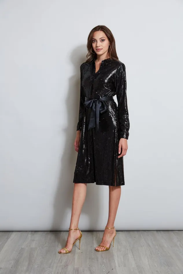 Elie Tahari Dresses and Jumpsuits Sequin Shirt Dress Black 8211 Women