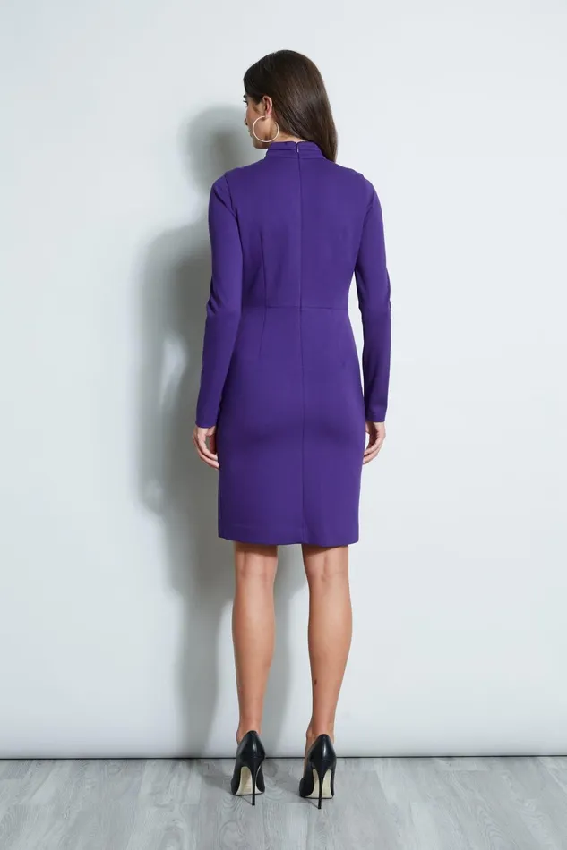 Elie Tahari Dresses and Jumpsuits Twist Knit Long Sleeve Dress Winter Plum 8211 Women