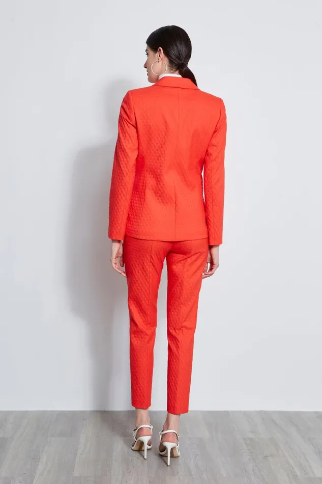 Elie Tahari Jackets and Blazers Jacquard Stretch Panel Blazer Tomato 8211 Women
