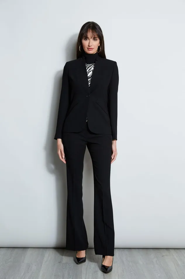 Elie Tahari Jackets and Blazers Notched Collar Panel Blazer Black 8211 Women