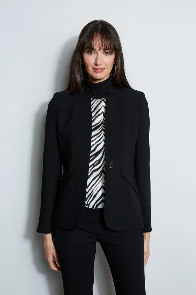 Elie Tahari Jackets and Blazers Notched Collar Panel Blazer Black 8211 Women