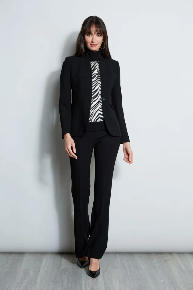 Elie Tahari Jackets and Blazers Notched Collar Panel Blazer Black 8211 Women