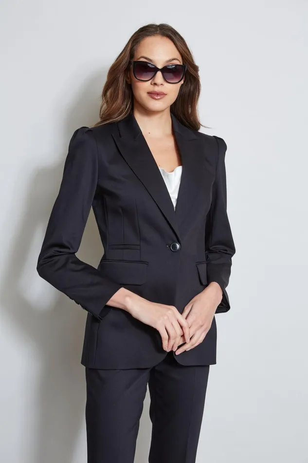 Elie Tahari Jackets and Blazers Pleat Shoulder Cotton Blazer Black 8211 Women Elie Tahari Jackets and Blazers Pleat Shoulder Cotton Blazer Black 8211 Women