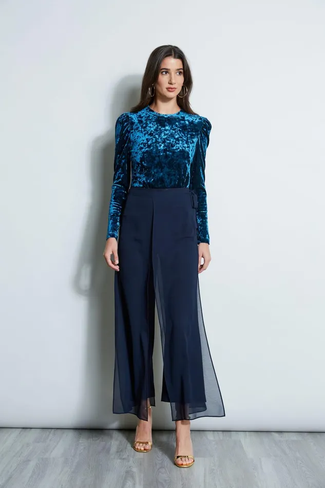 Elie Tahari Knits and Sweaters Crushed Velvet Knit Teal 8211 Women