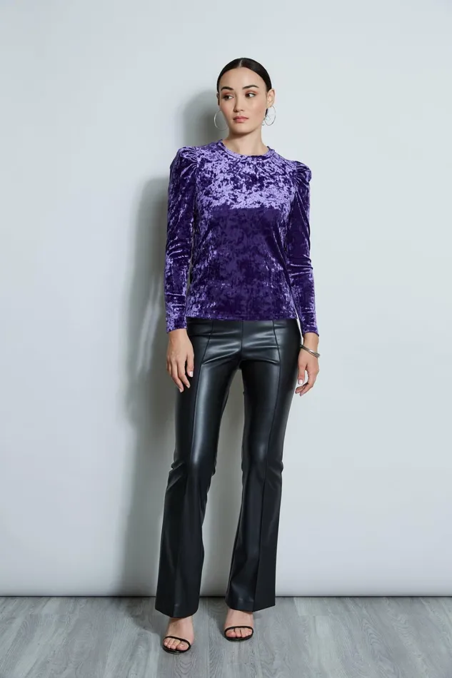 Elie Tahari Knits and Sweaters Crushed Velvet Knit Winter Plum 8211 Women