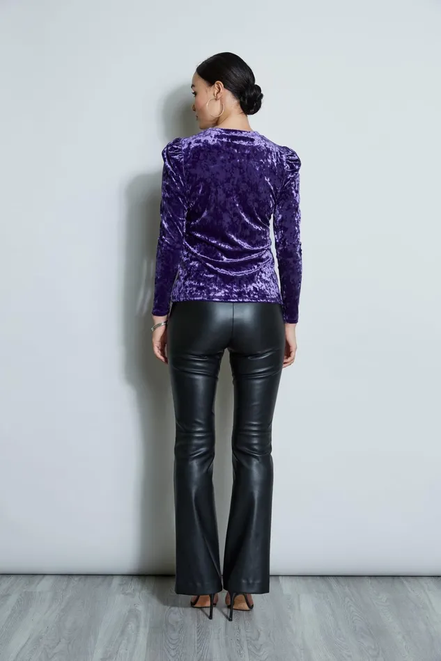Elie Tahari Knits and Sweaters Crushed Velvet Knit Winter Plum 8211 Women