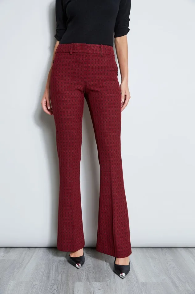 Elie Tahari Pants Deco Jacquard Fit and Flare Pant Multi 8211 Women