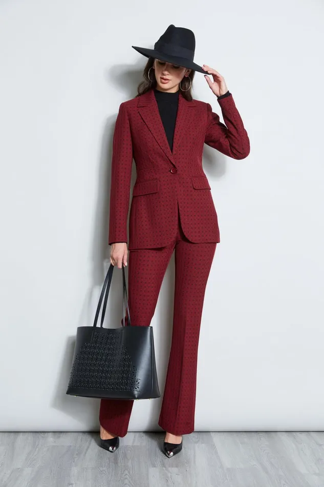 Elie Tahari Pants Deco Jacquard Fit and Flare Pant Multi 8211 Women