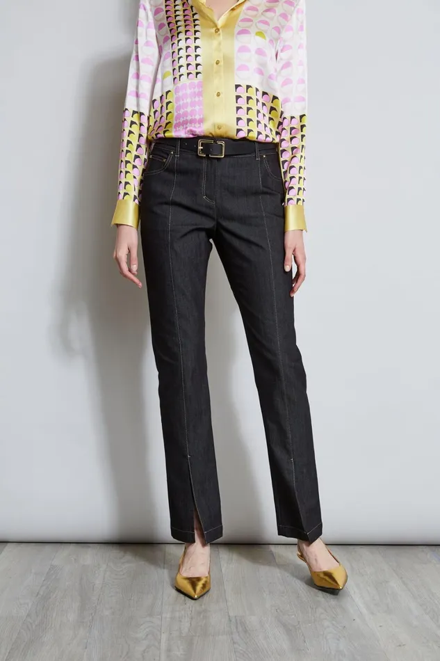 Elie Tahari Pants Denim Slit Front Jeans Black 8211 Women