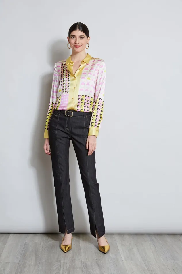 Elie Tahari Pants Denim Slit Front Jeans Black 8211 Women