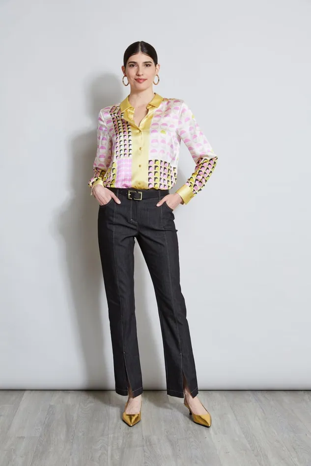 Elie Tahari Pants Denim Slit Front Jeans Black 8211 Women