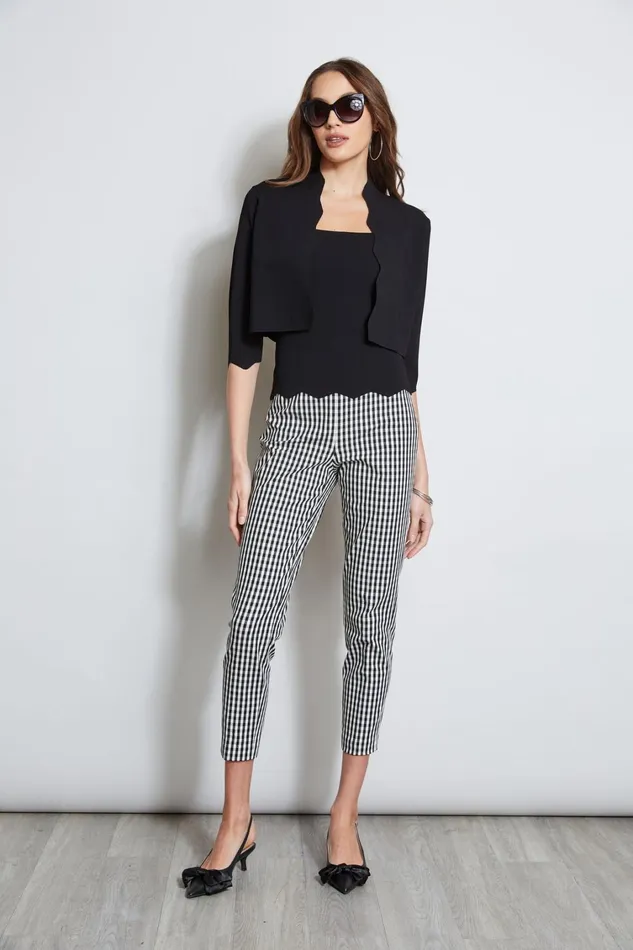 Elie Tahari Pants Gingham Skinny Pant Blackwhite 8211 Women