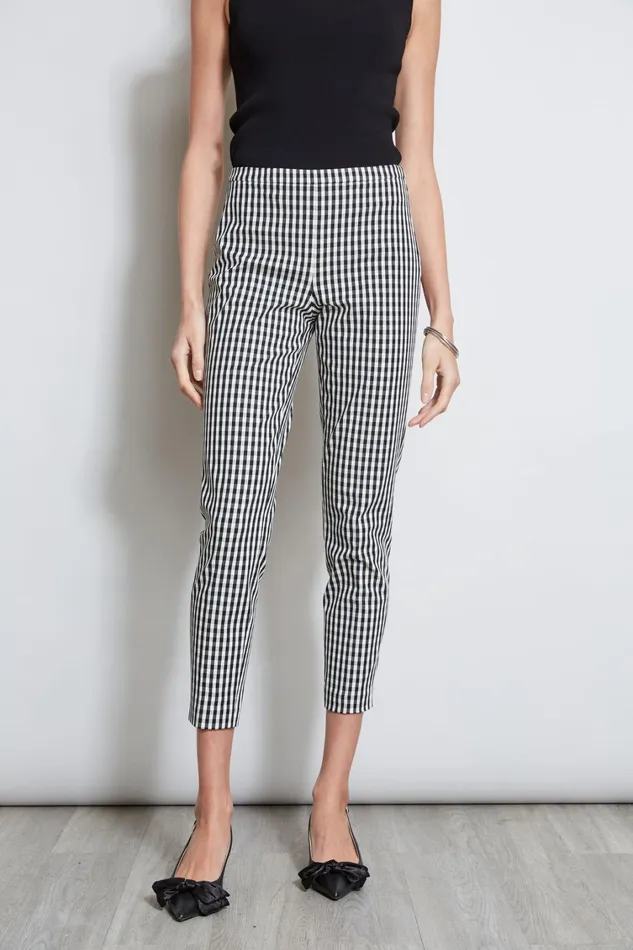 Elie Tahari Pants Gingham Skinny Pant Blackwhite 8211 Women