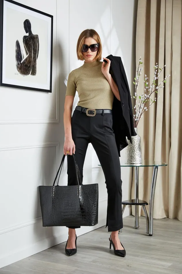 Elie Tahari Pants Inseam Slit Ponte Pant Black 8211 Women