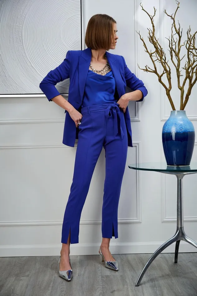Elie Tahari Pants Slim Sash Pant Lapis 8211 Women