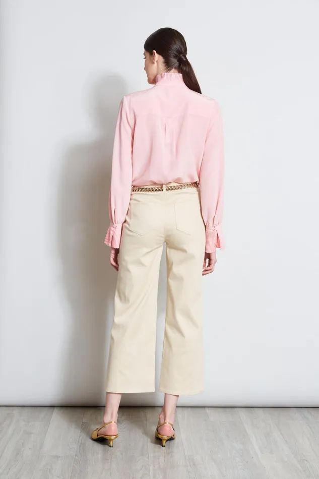 Elie Tahari Pants Stretch Denim Wide Leg Pant Driftwood 8211 Women