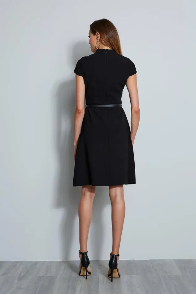 Elie Tahari Short Sleeve Dresses Judith Belted Dress Black 8211 Women