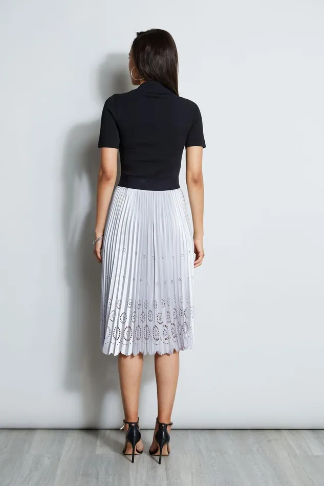 Elie Tahari Skirts Satin Platinum Pleated Skirt Platinum 8211 Women