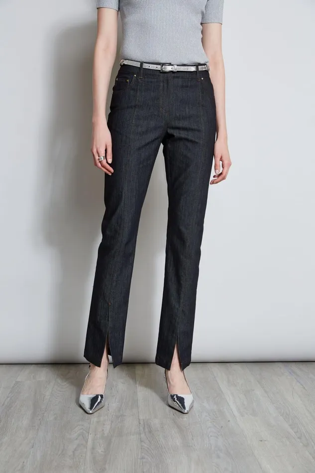 Elie Tahari Suiting Denim Slit Front Jeans Indigo 8211 Women