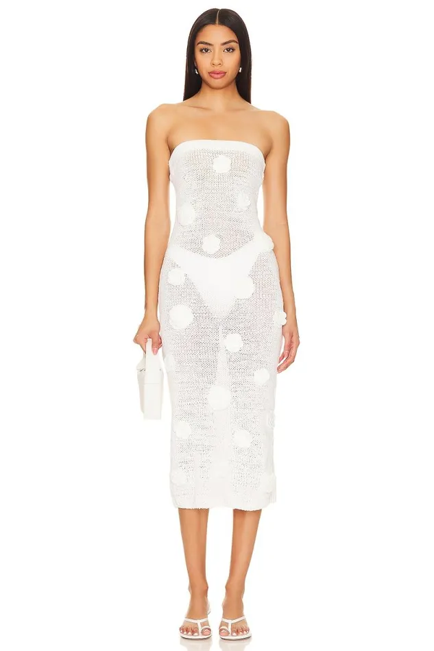 Everla Rosette Midi Dress Ivory Women Lovers and Friends Dresses
