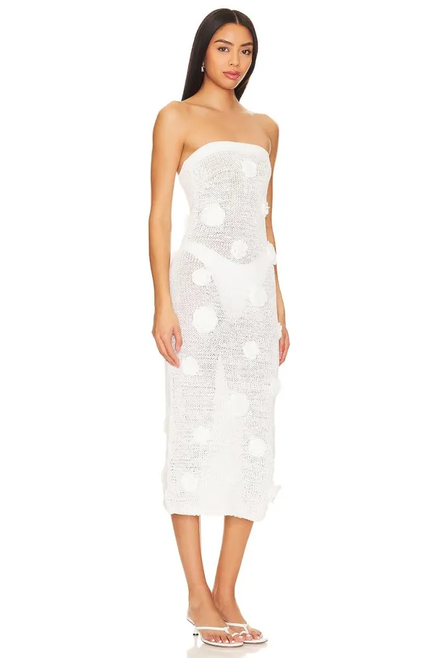 Everla Rosette Midi Dress Ivory Women Lovers and Friends Dresses