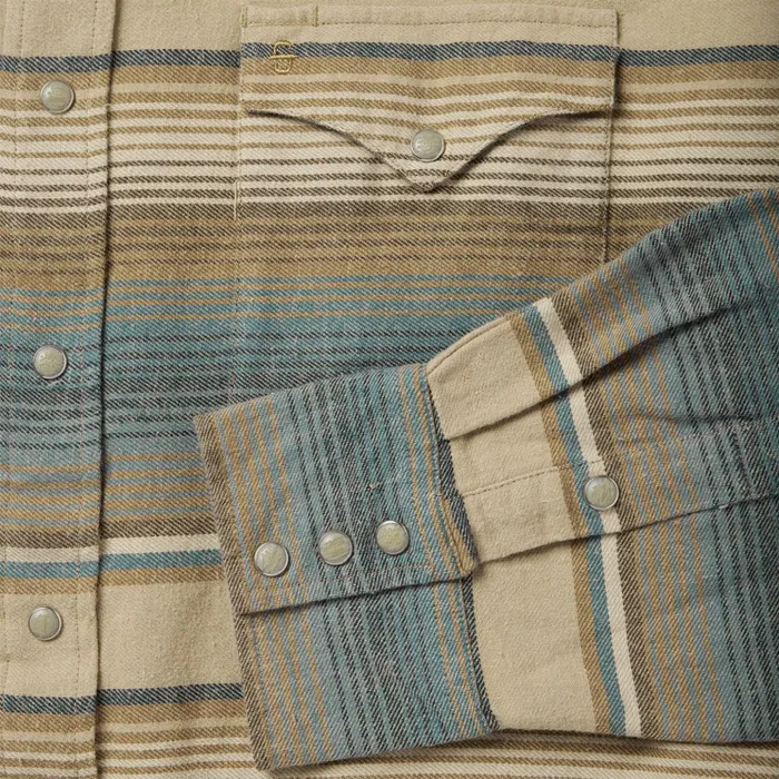 Flannel Shirts Men Stetson Blue Stripe Flannel Western Shirt Blue