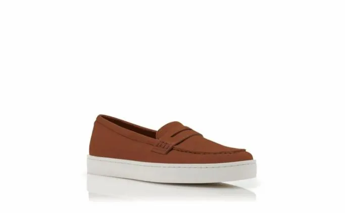 Flats Women Manolo Blahnik ELLISABrown Suede Penny Loafers Flats Women Manolo Blahnik ELLISABrown Suede Penny Loafers