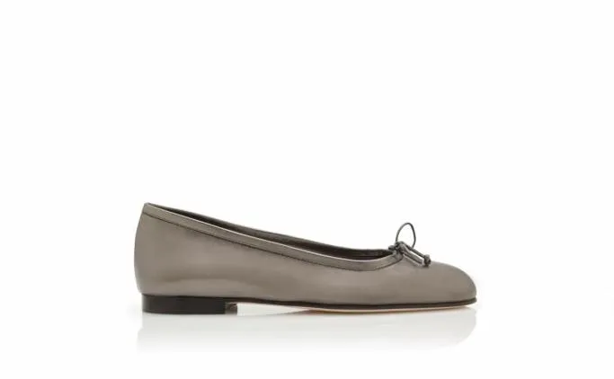Flats Women Manolo Blahnik VERALLIDark Grey Nappa Leather Ballerina Flats