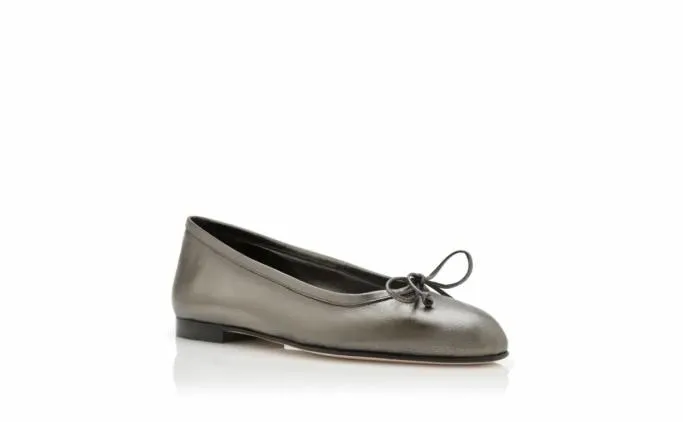 Flats Women Manolo Blahnik VERALLIDark Grey Nappa Leather Ballerina Flats