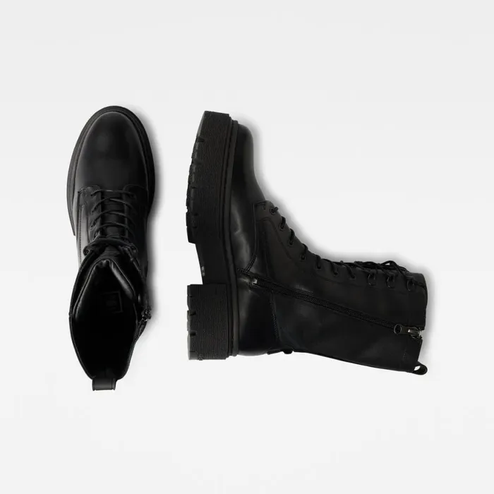 Footwear Women GStar RAW Kafey Performance High Leather Denim Boots Black