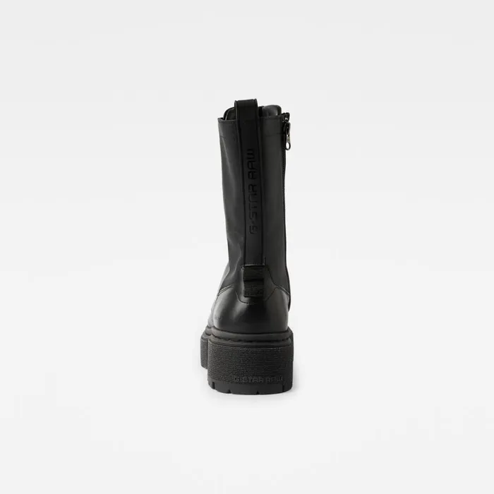 Footwear Women GStar RAW Kafey Performance High Leather Denim Boots Black