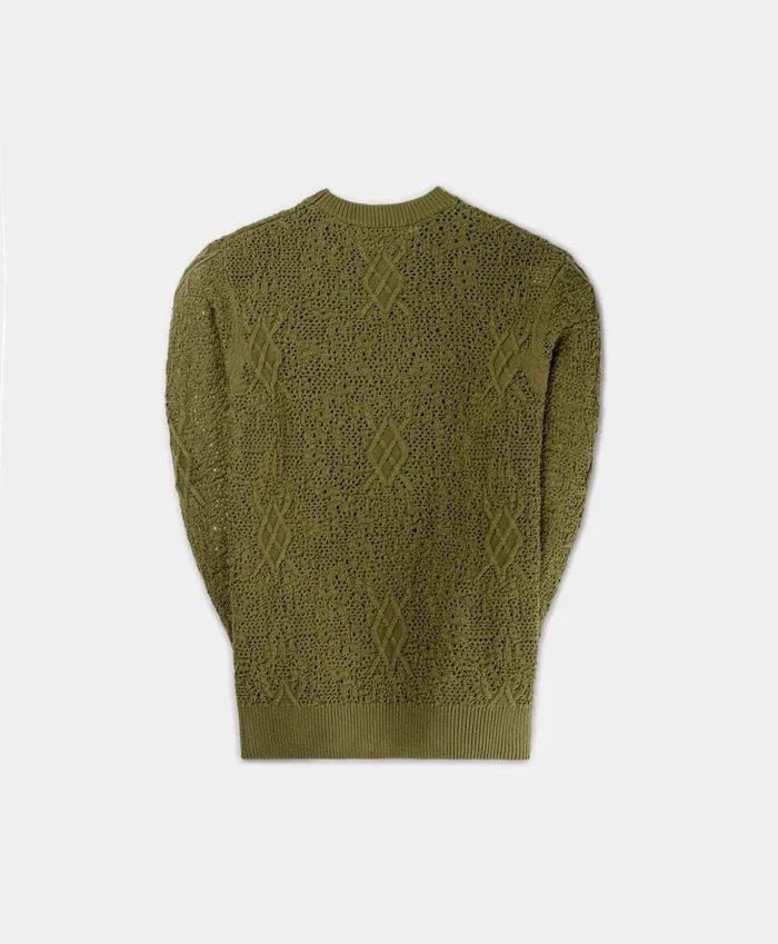 Four Leaf Green Shield Crochet Sweater Men Daily Paper Knitwear