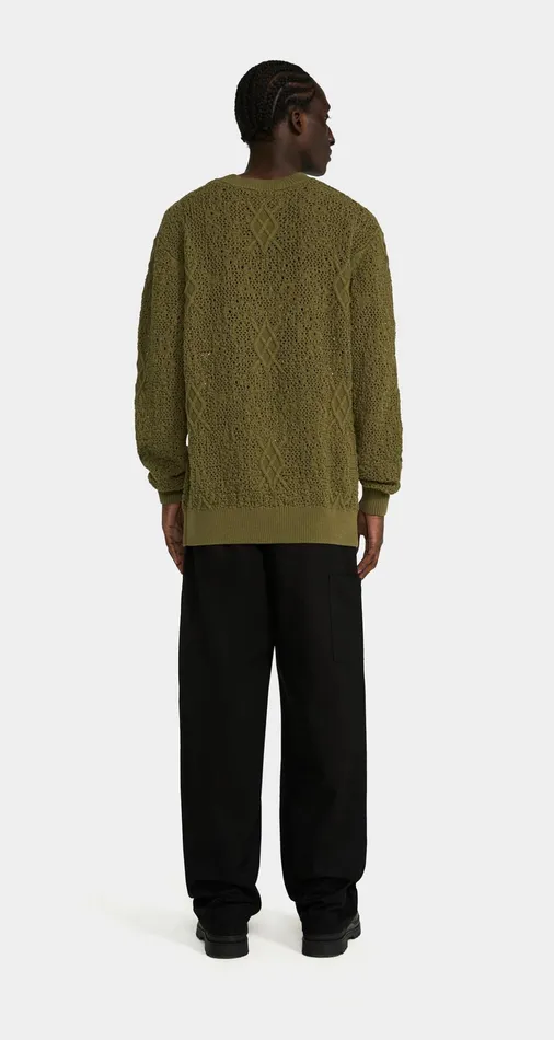 Four Leaf Green Shield Crochet Sweater Men Daily Paper Knitwear