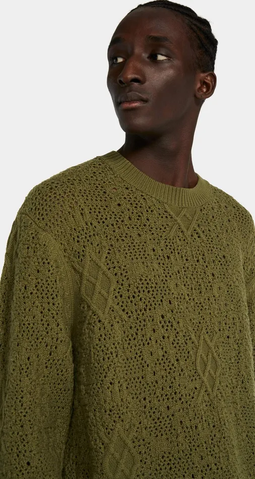 Four Leaf Green Shield Crochet Sweater Men Daily Paper Knitwear