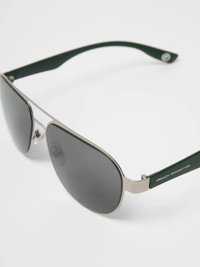 French Connection Aviator Sunglasses Gunmetal Man Sunglasses