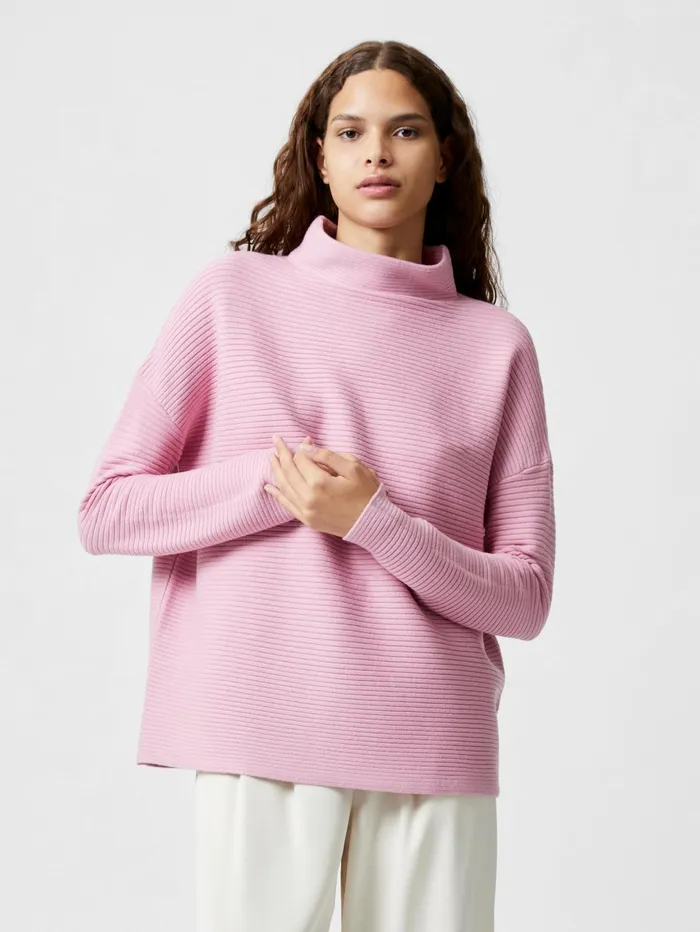French Connection Babysoft Ribbed Mock Neck Jumper Foxglove Woman Jumpers and Cardigans French Connection Babysoft Ribbed Mock Neck Jumper Foxglove Woman Jumpers and Cardigans