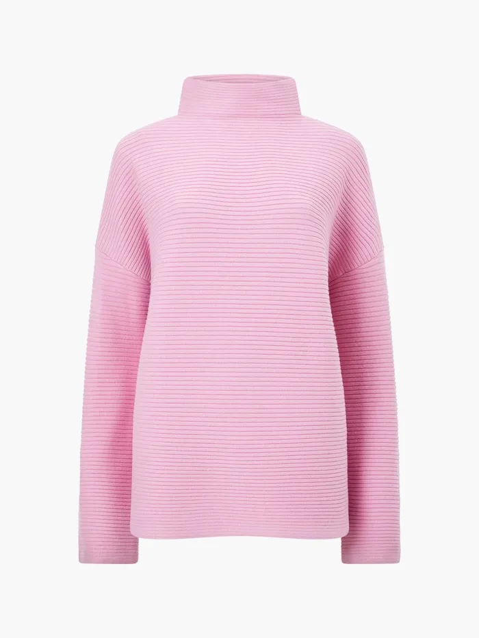 French Connection Babysoft Ribbed Mock Neck Jumper Foxglove Woman Jumpers and Cardigans