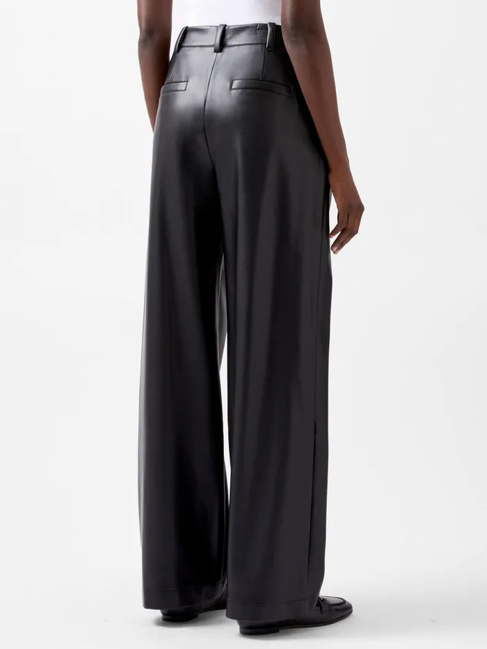 French Connection Crolenda Pu Wide Leg Trousers Blackout Woman Trousers