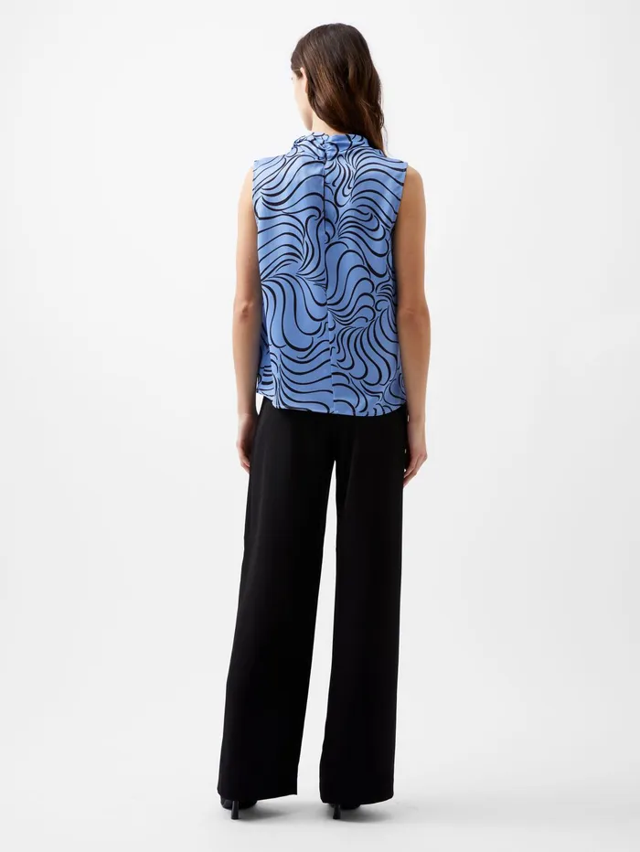 French Connection Felecia Eliza Top Dusted BlueBlackout Woman Tops