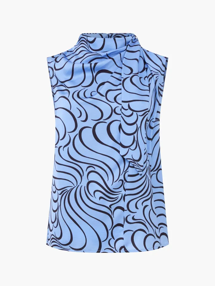 French Connection Felecia Eliza Top Dusted BlueBlackout Woman Tops