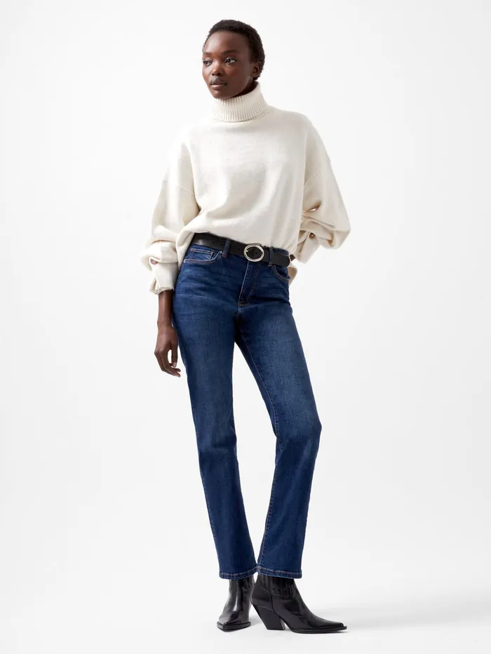 French Connection Kezia Recycled Roll Neck Jumper Classic Cream Woman Jumpers and Cardigans