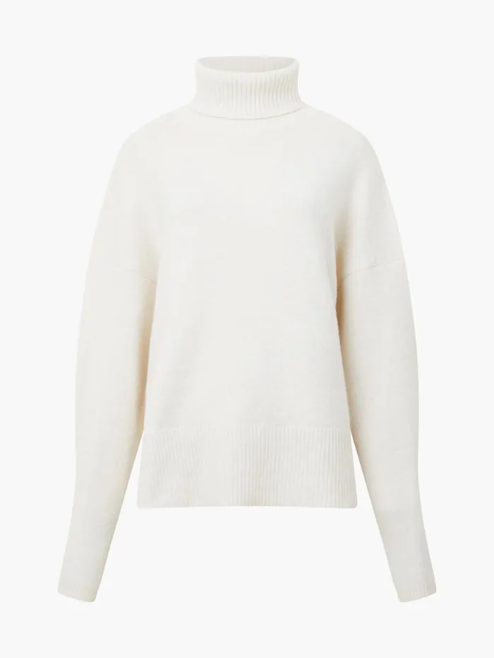 French Connection Kezia Recycled Roll Neck Jumper Classic Cream Woman Jumpers and Cardigans