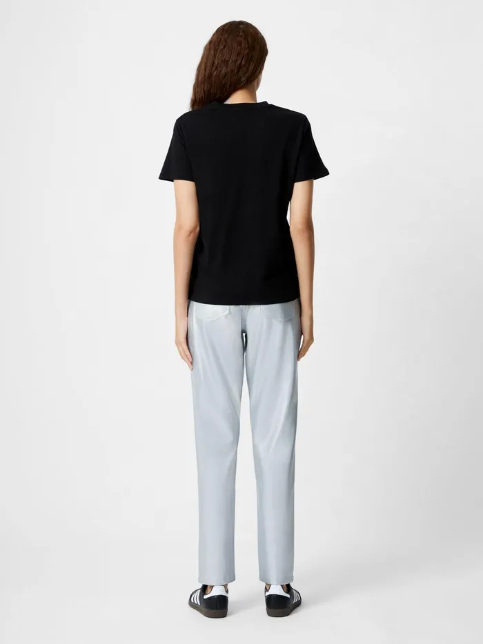 French Connection Love Embroidered Pocket TShirt Black Woman Tops