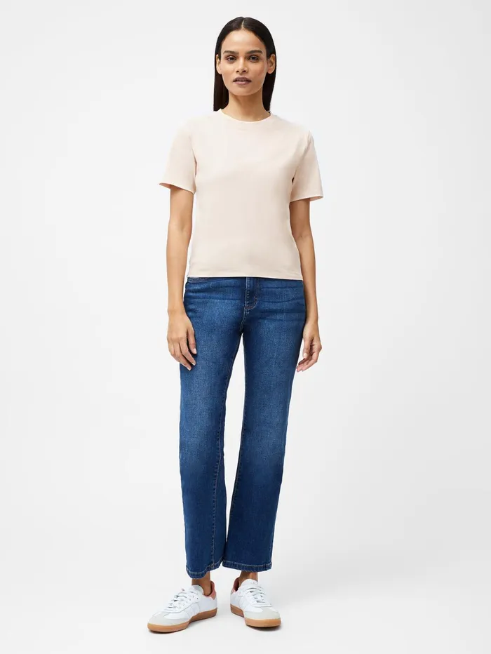 French Connection Rallie Cotton Crew Neck TShirt Peach Blush Woman Tops