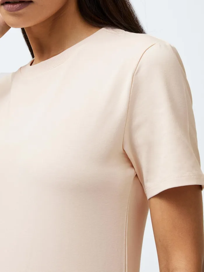 French Connection Rallie Cotton Crew Neck TShirt Peach Blush Woman Tops