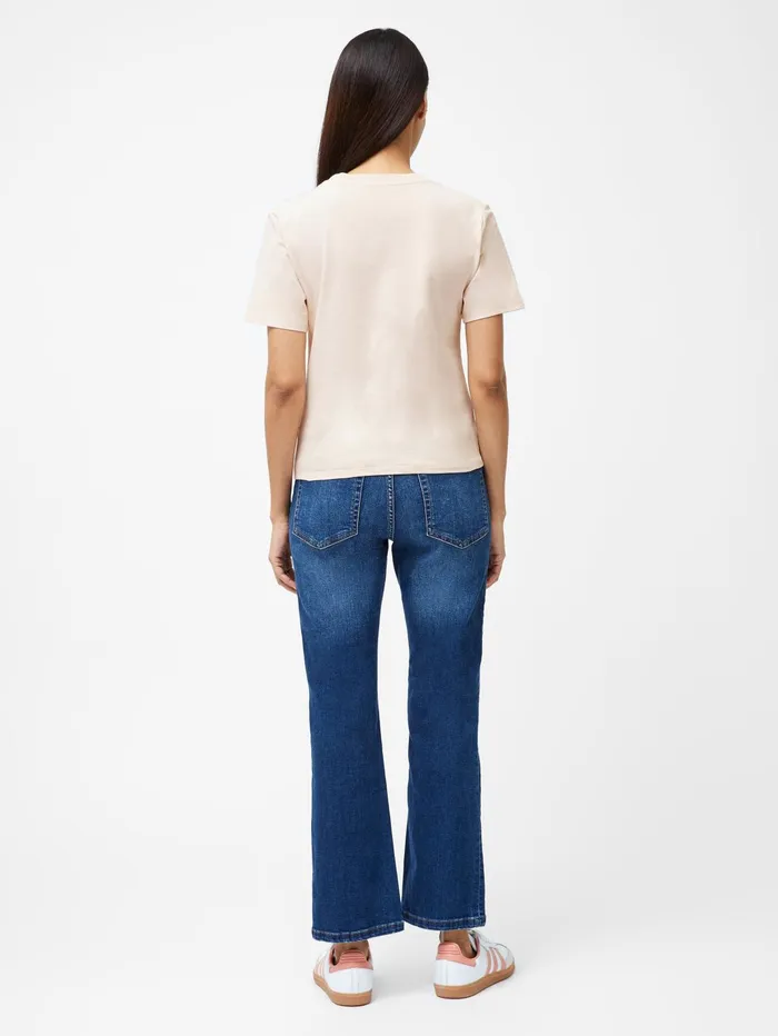 French Connection Rallie Cotton Crew Neck TShirt Peach Blush Woman Tops