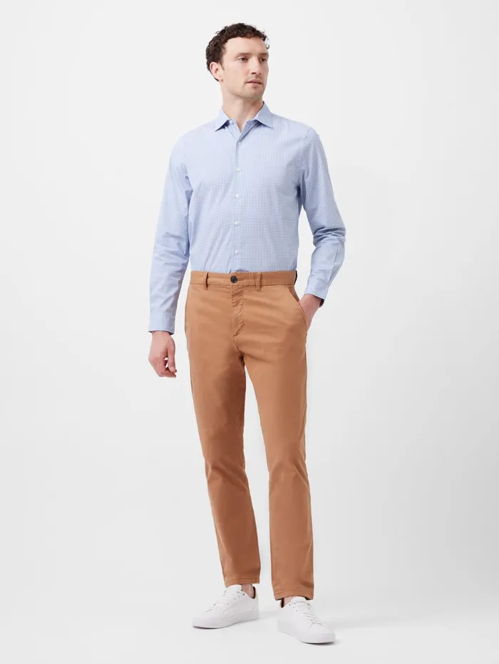 French Connection Regular Fit Classic Collar Geo Floral Shirt Light Blue Print Man Shirts