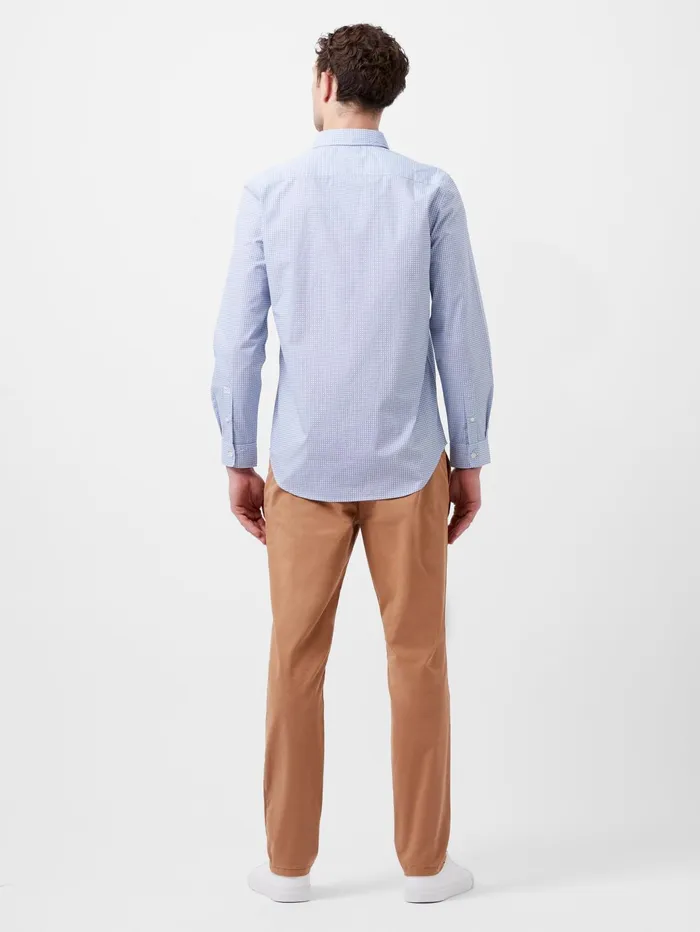 French Connection Regular Fit Classic Collar Geo Floral Shirt Light Blue Print Man Shirts