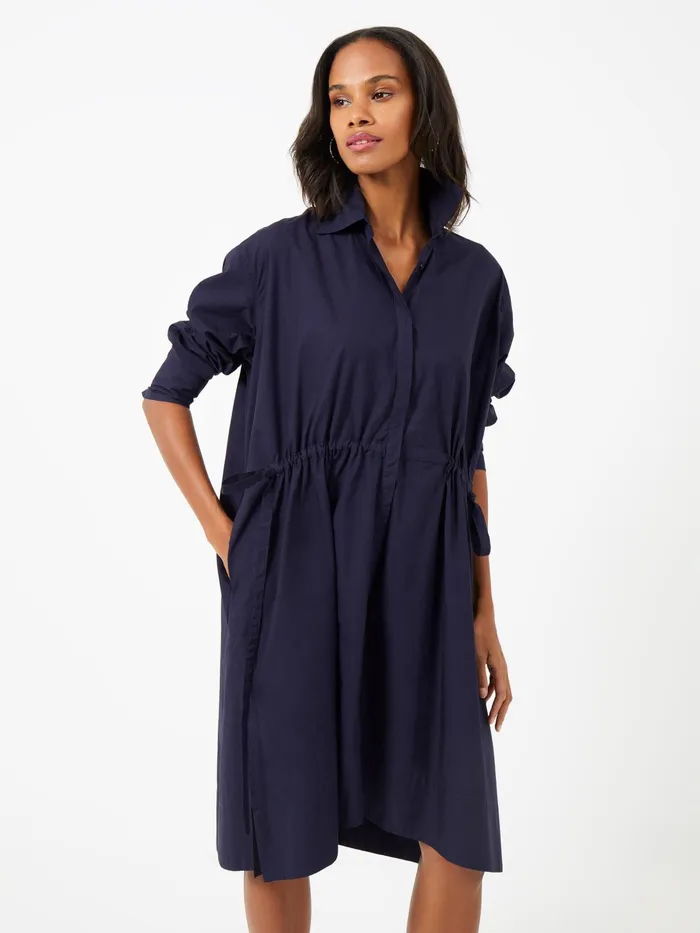 French Connection Rhodes Poplin Shirt Dress Marine Woman Dresses